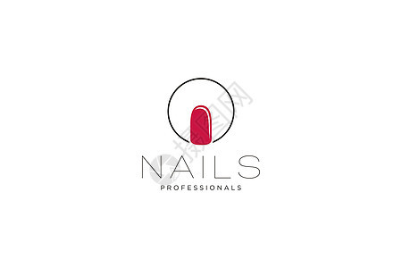 带有 Nails 徽标的首字母 O 用于美容行业 美甲沙龙 美甲 精品店 整容手术的矢量图标商业标志模板背景图片