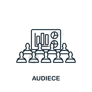 Audiece 图标 用于模板 网络设计和信息图的单色简单图标房间商业讲师讨论图表演讲公司扬声器训练商务图片