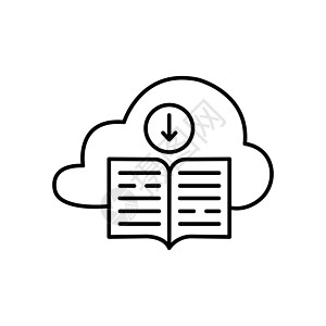 书籍 下载 云图标矢量图像 也可用于在线教育 适用于网络应用程序 移动应用程序和印刷媒体图片