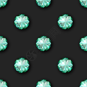 矢量无缝图案与 3d 逼真的宝石 水晶 黑色水钻 珠宝概念 设计模板 宝石 水晶 水钻或宝石 顶视图按钮石头纺织品游戏奢华平铺打图片