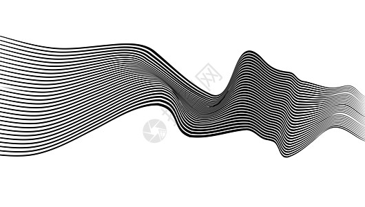 摘要 毛蒂线波艺术背景模板波纹流动海浪曲线条纹运动黑色白色创造力光学图片