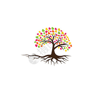 抽象树标志设计 绿树和叶子 根向量生命之树标志设计的灵感与白色背景隔离花园森林公园植物生物植物学商业橡木生态草图图片