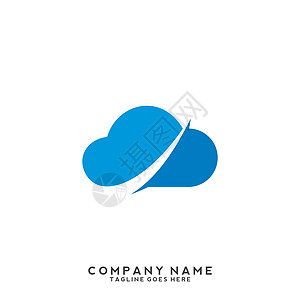 云状Logo 图标和按钮概念蓝色互联网中风标识商业身份下载电脑贮存网络背景图片