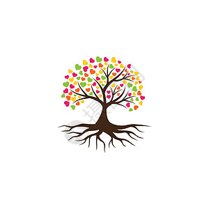 抽象树标志设计 绿树和叶子 根向量生命之树标志设计的灵感与白色背景隔离环境公园森林生态草图标识橡木植物学树干木头图片