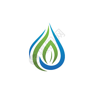 水滴标志模板矢量插图设计环境技术液体海浪活力叶子蓝色身份商业圆圈图片