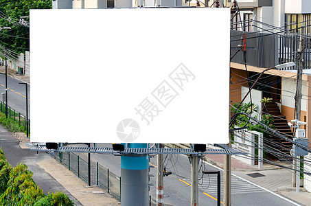 广告牌广告横幅信息营销促销展示将白屏空空虚地标榜出来框架控制板账单木板海报帆布天空蓝色购物展览图片