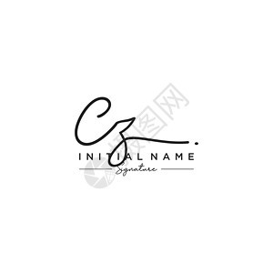 字母 CZ 签名标签模板矢量奢华夫妻团队写作插图标志艺术团体标识刻字背景图片