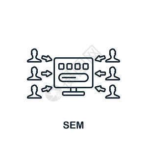 Sem 图标 用于模板 网络设计和信息图的单色简单社区图标商业插图标识身体徽章产品会员皮肤奶油化妆品图片