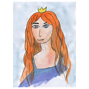 漂亮的公主 手绘水彩颜料肖像嘴唇眼睛女性绘画头发水彩画黑与白艺术女孩女士图片