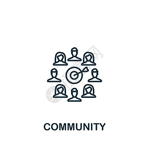 社区图标 用于模板 网络设计和信息图的单色简单图标家庭朋友团队志愿者机构援助团体合作协议团结图片