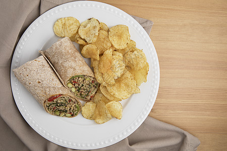 以薯片包装蔬菜美食食物小吃包裹午餐毛豆胡椒筹码营养图片