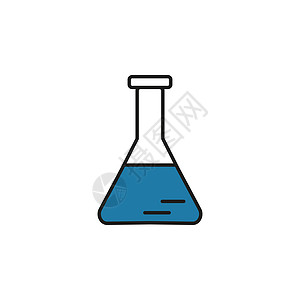 具有试剂图标插图的化学气瓶图片