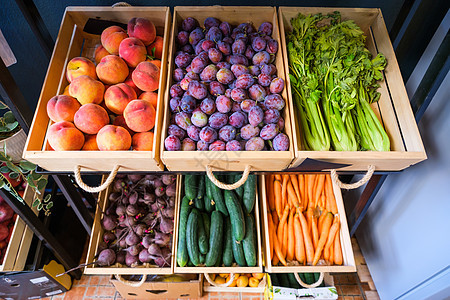 水果和蔬菜店篮子购物店铺萝卜杂货店生食黄瓜素食市场李子图片