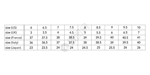 以厘米为单位的女性标准鞋码测量 网站 生产和在线服装的时尚女士尺码表图片