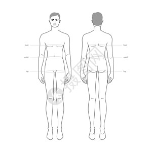 男性标准身体部位术语测量 服装和配饰生产时尚男性尺码的插图信息收藏尺寸图表男生配件裁缝缝纫臀部衣服图片