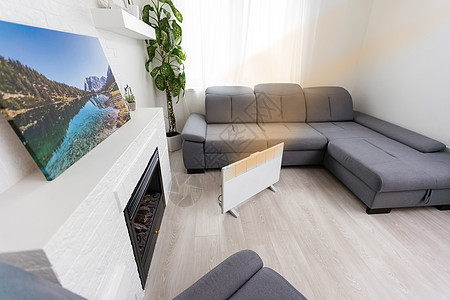 客厅现代电动红外线加热器温暖地面器具活力房间技术气候经济房子空气图片