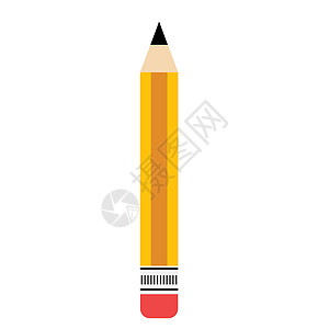 黄色平板铅笔 带有删除图标设计图片