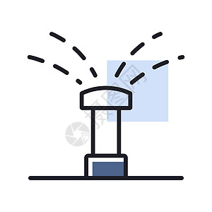 花园自动水喷洒灭水器矢量图标灌溉园艺喷雾器植物插图草地淋浴农业场地生长图片