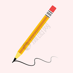铅笔画线 用橡胶粉笔 固色矢量图解乐器刷子墨水草图工具学习教育桌子办公室配件图片
