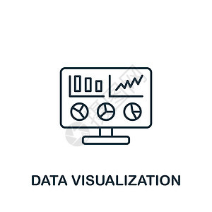 数据可视化图标 用于模板 网络设计和信息图的单色简单线条数据科学图标酒吧报告商业文档身份统计技术生长收藏网站图片
