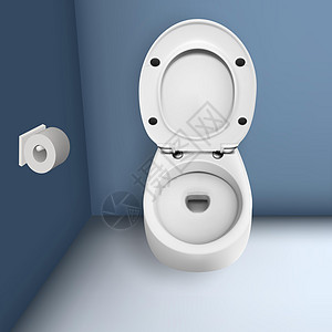 3D 墙上现实的白色清洁厕所浴室卫生间卫生座位马桶营销安装陶瓷生活家庭图片