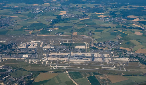 巴黎查尔斯戴高乐机场空中观察天际联盟飞机场鸟瞰图建筑图片