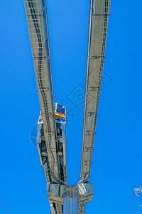 塔马市单轨轨道和精细清晰机车蓝天天空好天气地区交通线路旅行火车电力图片