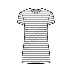 穿着水手技术时装插图 有条纹 短袖 体积过大 小铅笔裙队长女性女士裙子服装小样海洋计算机袖子绘画背景图片