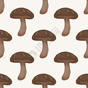 白色的Shimitake蘑菇 无缝纹理 手工绘画卡通 Shiitooke 蘑菇房 纺织品设计模板 壁纸 印刷打印义者卡通片食用菌图片