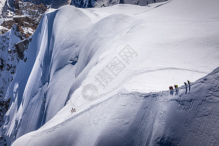 上萨瓦伊 查莫尼克斯 法属阿尔卑斯岩石登山者登山假期地形冰帽戏剧性极端风景山脊图片