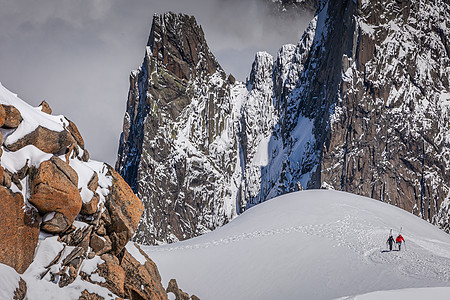 上萨瓦伊 查莫尼克斯 法属阿尔卑斯假期山脊表面旅游天空登山摄影登山者晴天极端图片