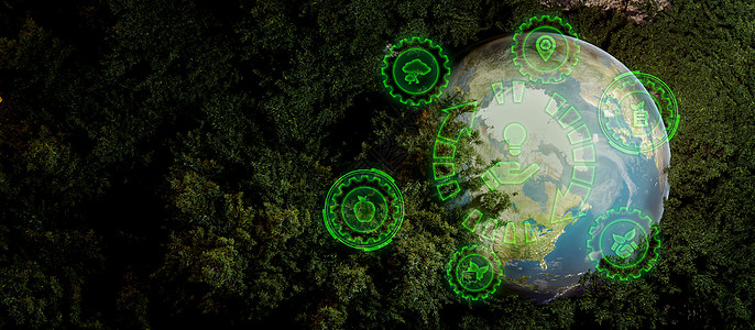 地球友好环境意识概念生态图示说明 3D 示范性招标图片
