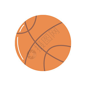 篮球 白背景的矢量平面插图图片