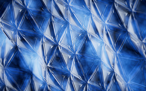 抽象三角形形状几何 3D 翻譯几何学创造力多边形蓝色网格灰尘反射科幻黑色材料图片