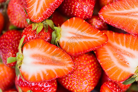 草莓新鲜有机浆果宏 水果背景健康的维生素食品概念饮食艺术风格叶子营养收成装饰宏观墙纸甜点图片