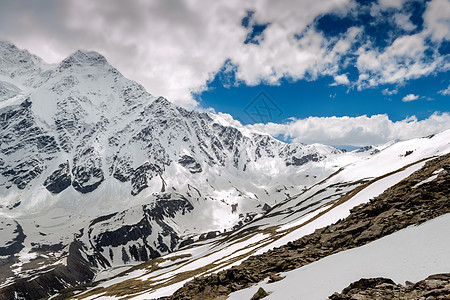 美丽的冬季风景 有雪山和蓝天空图片