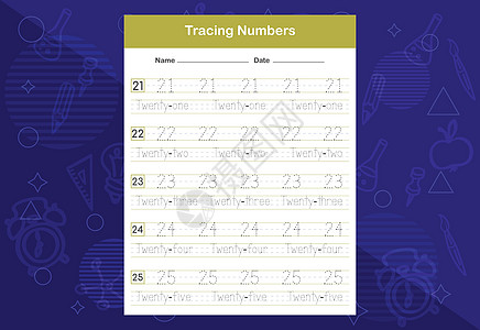 追踪数字工作表 儿童教育工作表 学习数等 等等活动痕迹游戏数学绘画染色学校床单插图写作图片