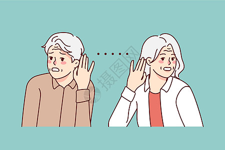 不健康的老年人因听力问题而患病;图片