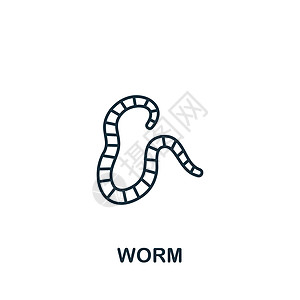 Worm 图标 用于模板 网络设计和信息图的单色简单渔业图标漏洞粉虫蟋蟀害虫昆虫白蚁蛔虫堆肥软糖地面图片