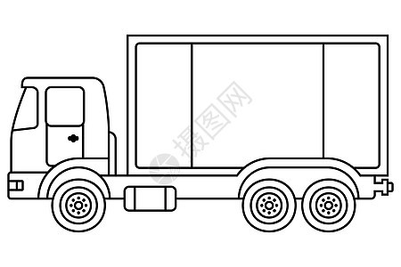 卡车线性图标 货物运送图片