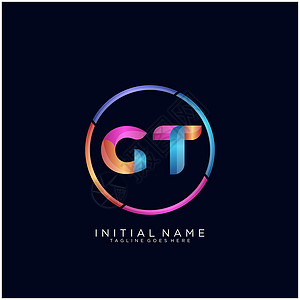 GT 字母标识图标设计模板元素公司字体标签商业网络创造力身份插图品牌卡片图片