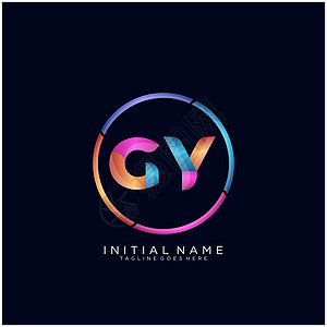 GY 字母标识图标设计模板元素商业艺术标签字体黑色推广网络品牌身份创造力图片