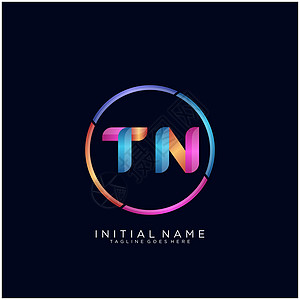 TN 字母标识图标设计模板元素卡片黑色身份标签推广网络公司商业插图品牌图片