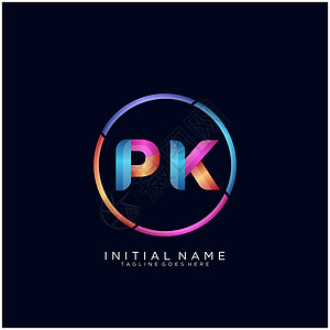 PK 字母标识图标设计模板元素品牌公司创造力商业卡片网络推广标签营销身份设计图片
