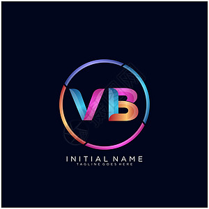 VB 字母标志图标设计模板元素插图创造力标识商业黑色身份艺术标签网络品牌图片