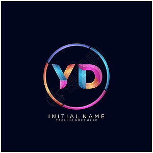 YD 字母标志图标设计模板元素黑色身份插图公司标识卡片营销品牌推广网络图片