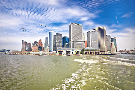 纽约市市中心天线视图正方形摩天大楼全景商业街道城市景观旅行建筑学帝国图片