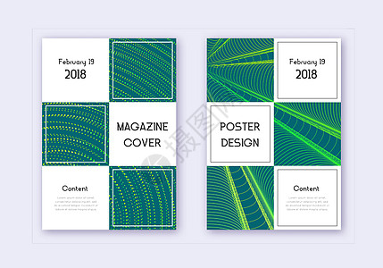 商业覆盖设计模板集 绿色抽象信息证书报告杂志插图线条目录海报艺术品墙纸封面图片