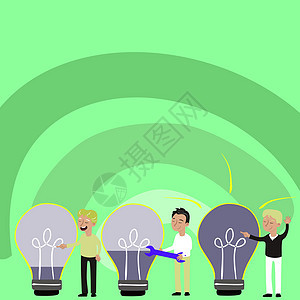 3个人用鞭子修补电动批量 领导人指向工作灯光 展示手指重要信息 掌声想像力领导生长技术发明绿色风暴商务头脑男人图片