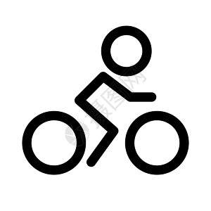 自行车和人 骑脚踏车的人的标志 矢量图片